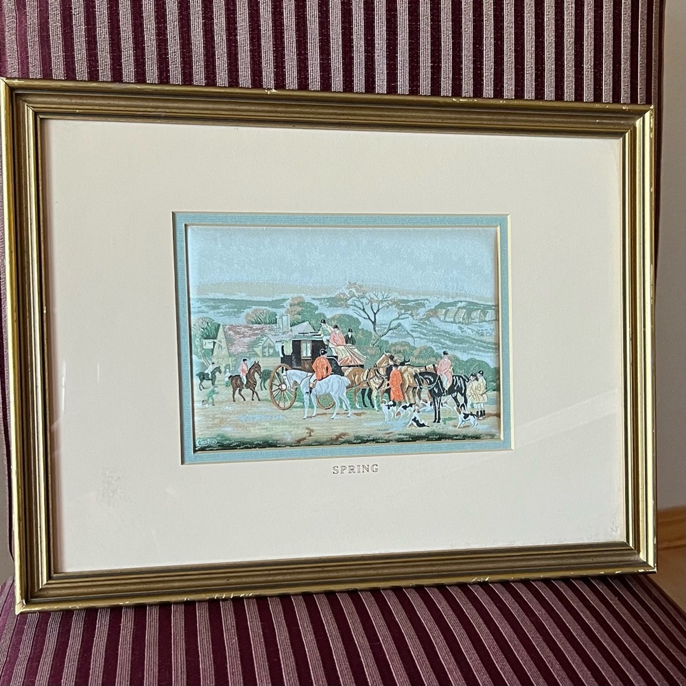 Cash’s silk, woven picture. England. Art, Vintage